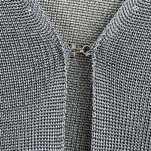 A/X Armani Exchange Midnight Blue Knit Jersey Cardigan‎ Eye Hook Size L - Picture 2 of 5